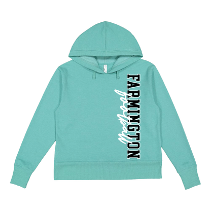 Farmington Football Vertical - Womens Vintage Wash Hoodie Sweatshirt