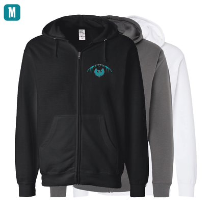 Football W/Teal Phoenix Logo - Adult Sponge Fleece Full-Zip Hoodie