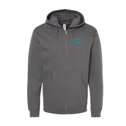 Football W/Teal Phoenix Logo - Adult Sponge Fleece Full-Zip Hoodie