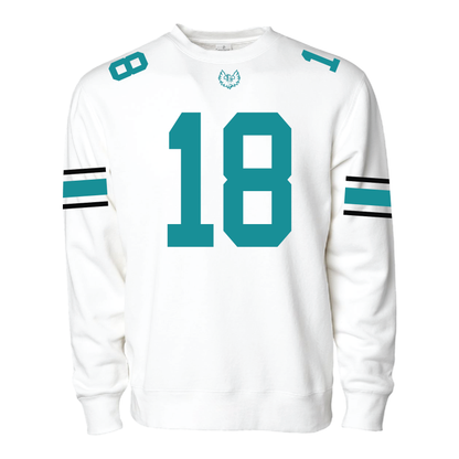 White Jersey - Adult Crewneck Sweatshirt