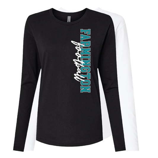 Farmington Football Vertical - Womens Long Sleeve T-Shirt