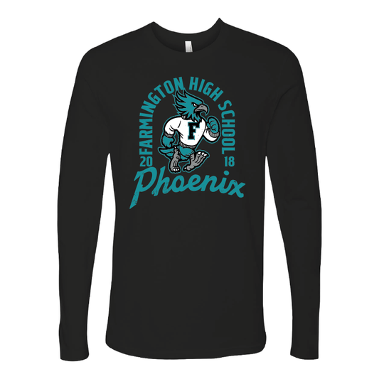 Farmington High School Phoenix Vintage Mascot - Mens Long Sleeve T-Shirt