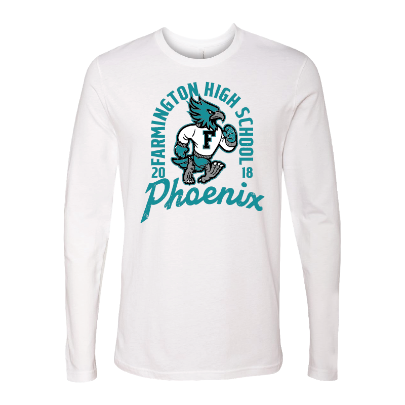 Farmington High School Phoenix Vintage Mascot - Mens Long Sleeve T-Shirt