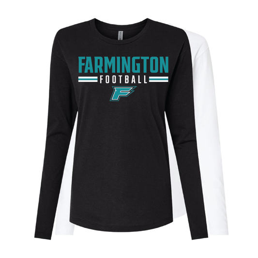Farmington Football Stripe - Womens Long Sleeve T-Shirt