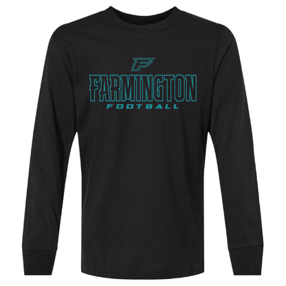 Farmington Football Outlined - Youth Long Sleeve T-Shirt