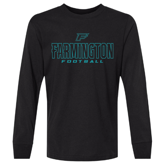 Farmington Football Outlined - Youth Long Sleeve T-Shirt