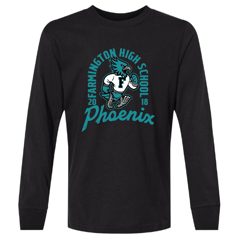 Farmington High School Phoenix Vintage Mascot - Youth Long Sleeve T-Shirt