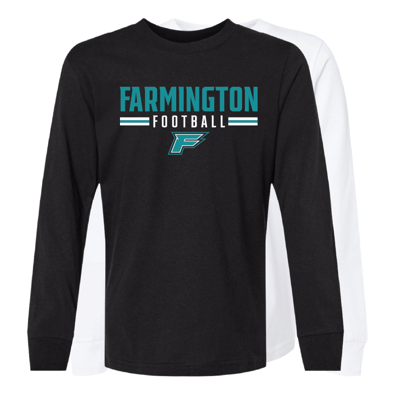 Farmington Football Stripe - Youth Long Sleeve T-Shirt