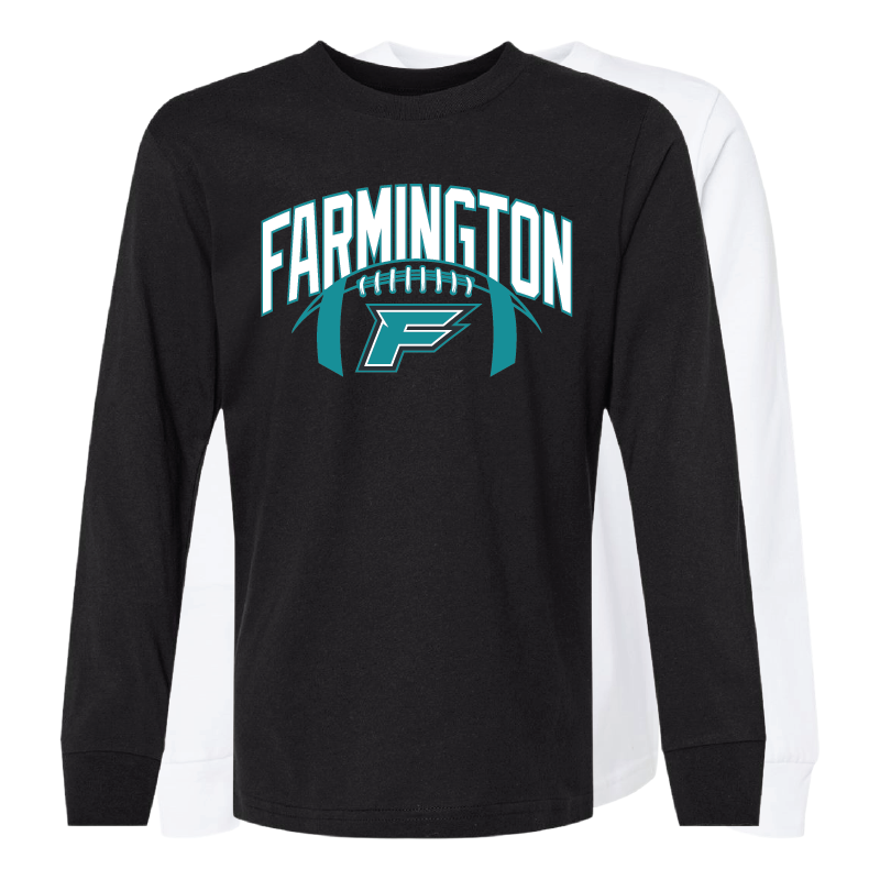 Farmington Arch w/ Football - Youth Long Sleeve T-Shirt