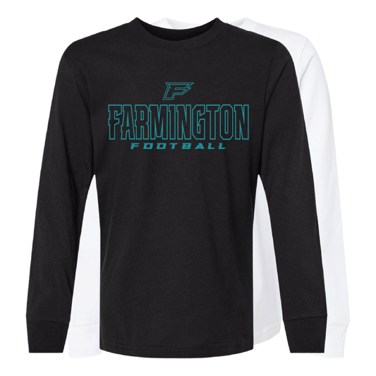 Farmington Football Outlined - Youth Long Sleeve T-Shirt