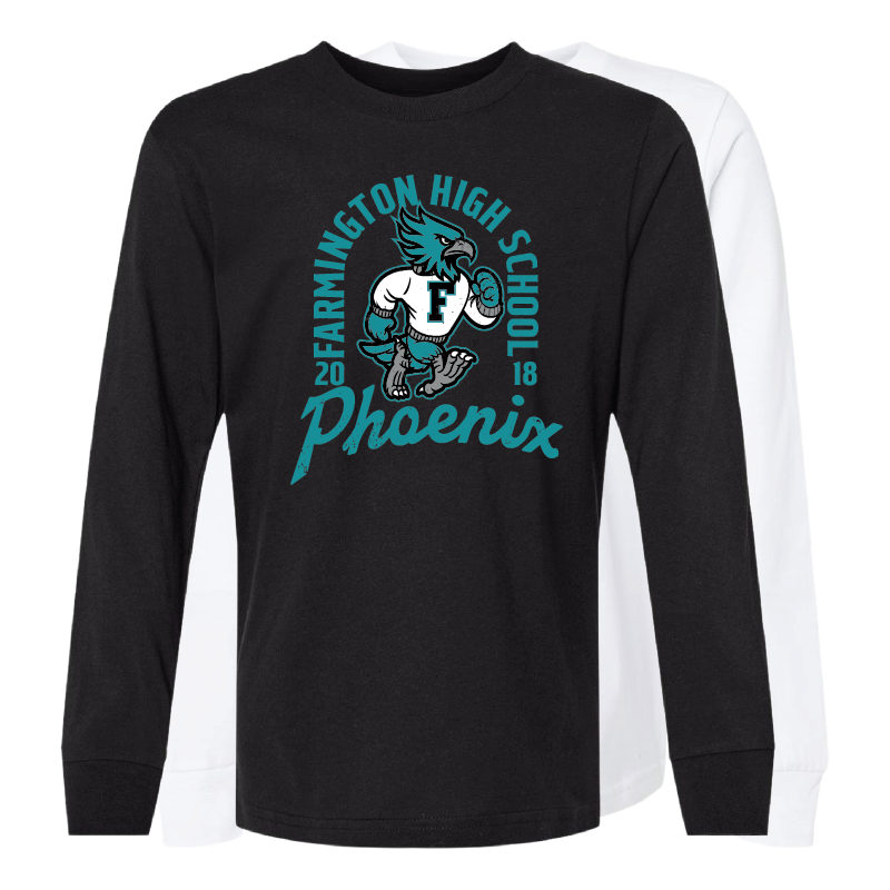 Farmington High School Phoenix Vintage Mascot - Youth Long Sleeve T-Shirt