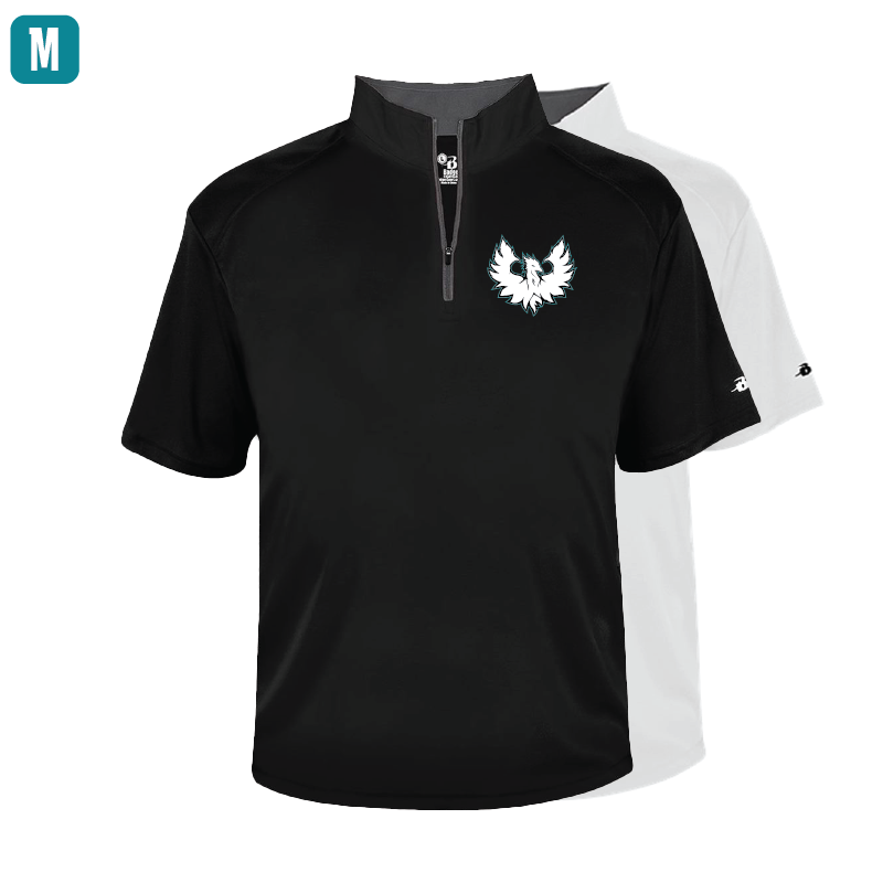 White Phoenix Logo -  Mens Short Sleeve 1/4 ZIP