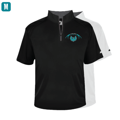 Football W/Teal Phoenix Logo -  Mens Short Sleeve 1/4 ZIP