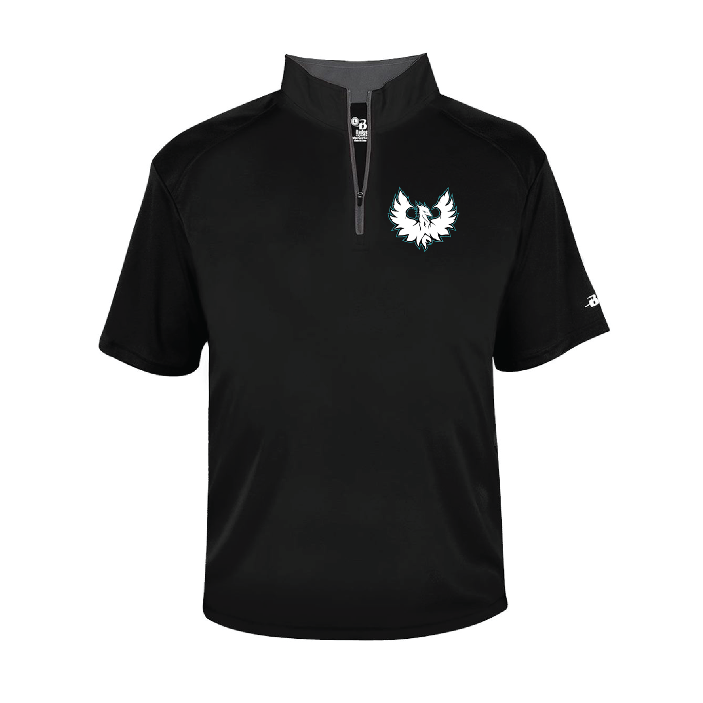 White Phoenix Logo -  Mens Short Sleeve 1/4 ZIP