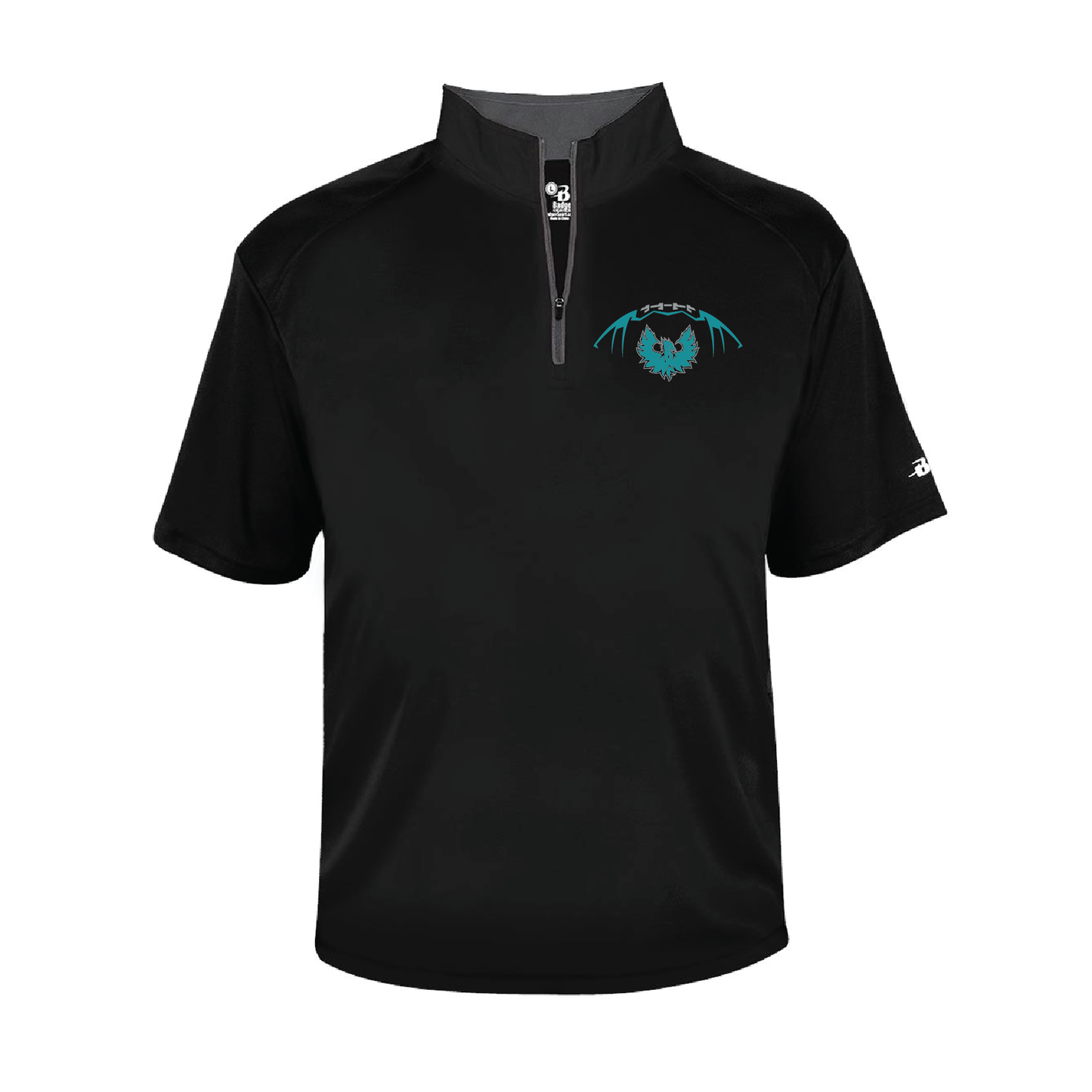 Football W/Teal Phoenix Logo -  Mens Short Sleeve 1/4 ZIP