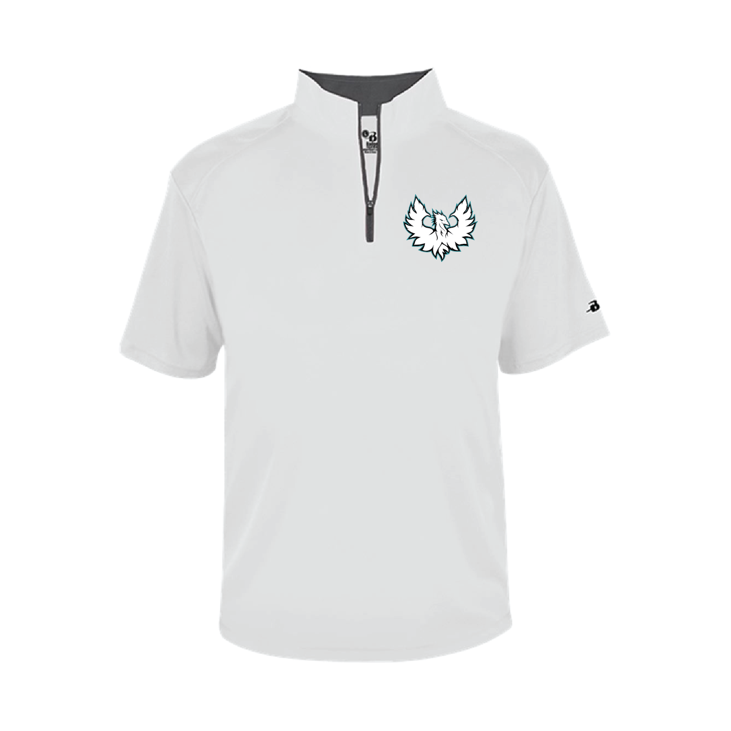 White Phoenix Logo -  Mens Short Sleeve 1/4 ZIP