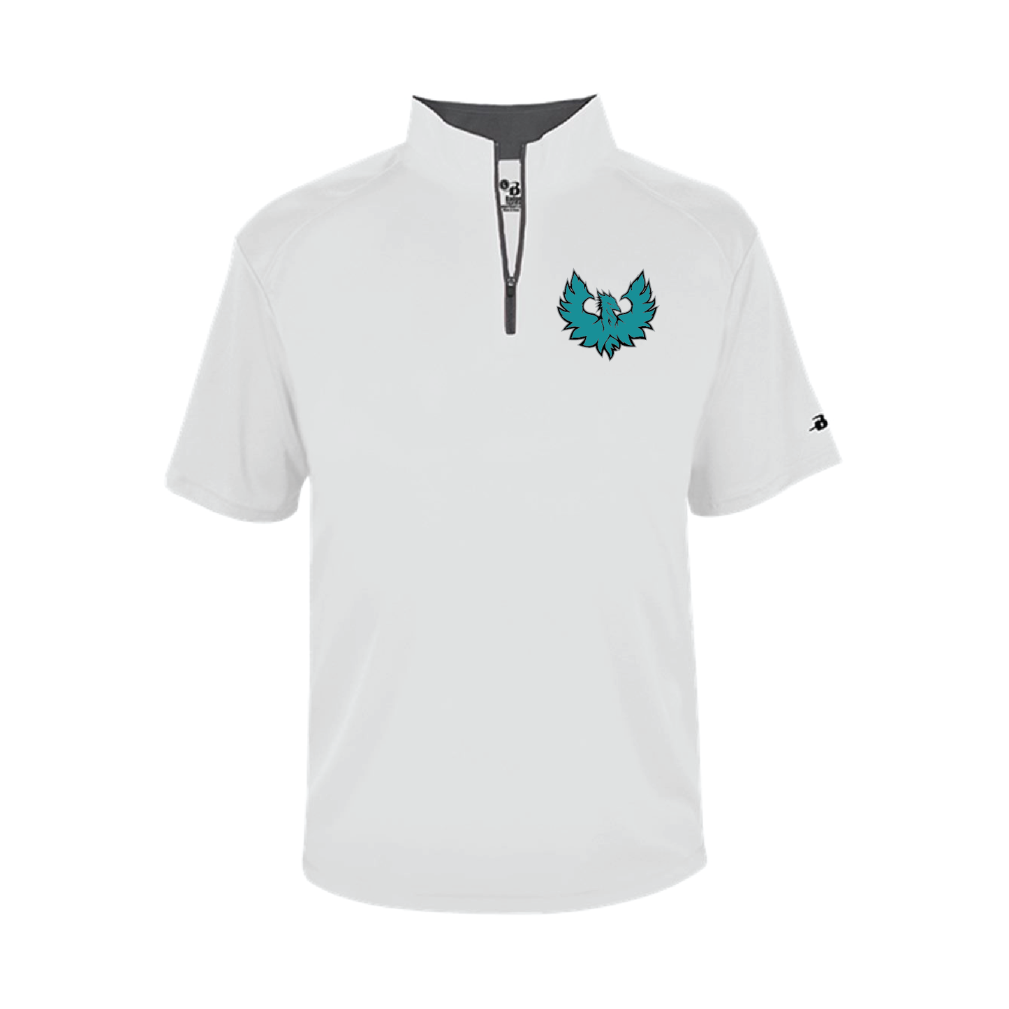 Teal Phoenix Logo -  Mens Short Sleeve 1/4 ZIP