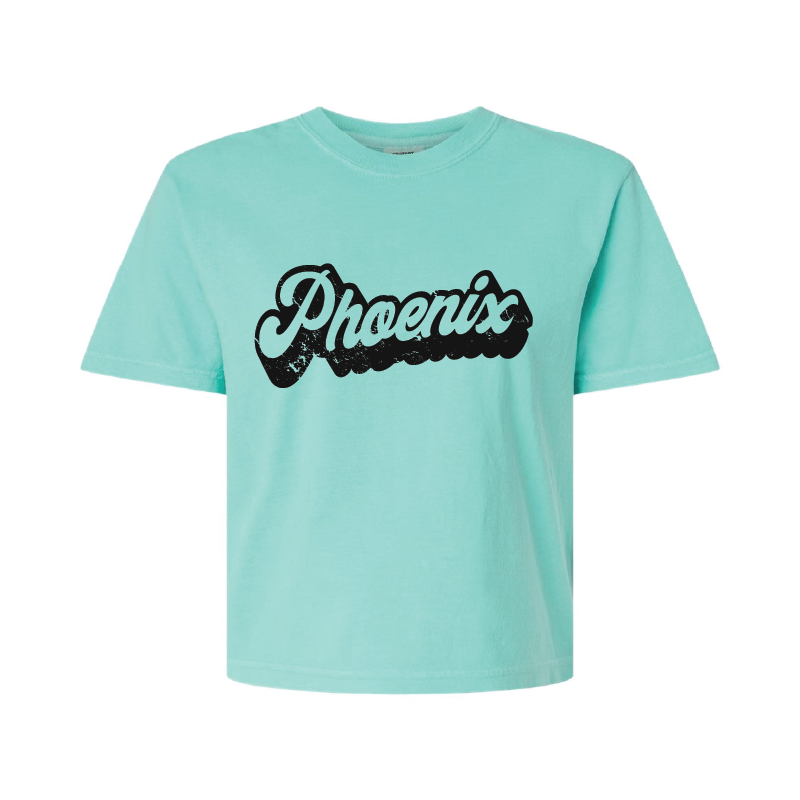 Retro Script - Womens Heavy Weight Boxy T-shirt