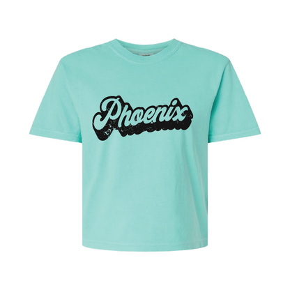 Retro Script - Womens Heavy Weight Boxy T-shirt