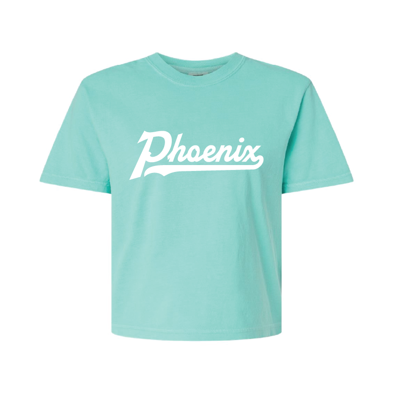 Phoenix Single Color Script - Womens Heavy Weight Boxy T-shirt