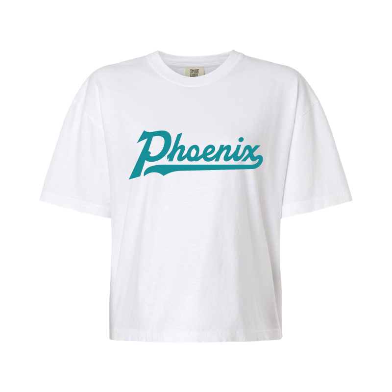 Phoenix Single Color Script - Womens Heavy Weight Boxy T-shirt