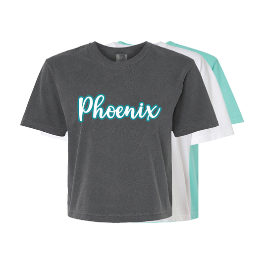 Phoenix Script - Womens Heavy Weight Boxy T-shirt