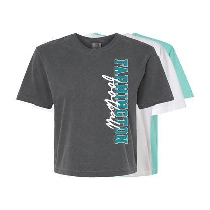 Farmington Football Vertical - Womens Heavy Weight Boxy T-shirt