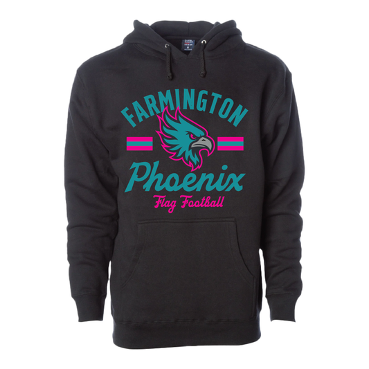 Retro Mascot Farmington Phoenix Flag Football - Adult | Youth Hoodie