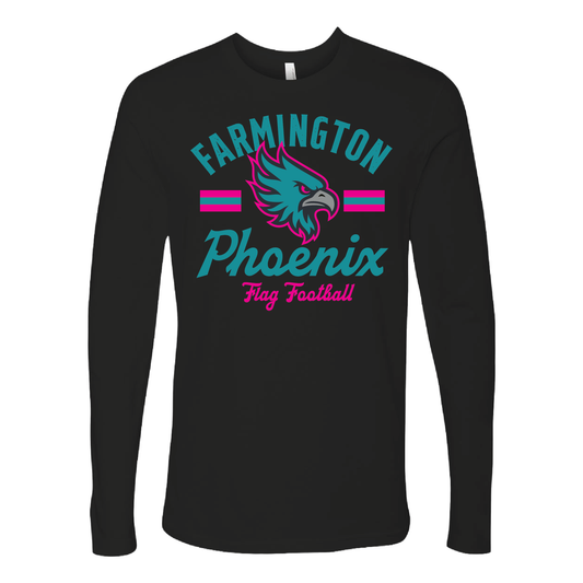 Retro Mascot Farmington Phoenix Flag Football - Mens | Womens Long Sleeve T-shirt