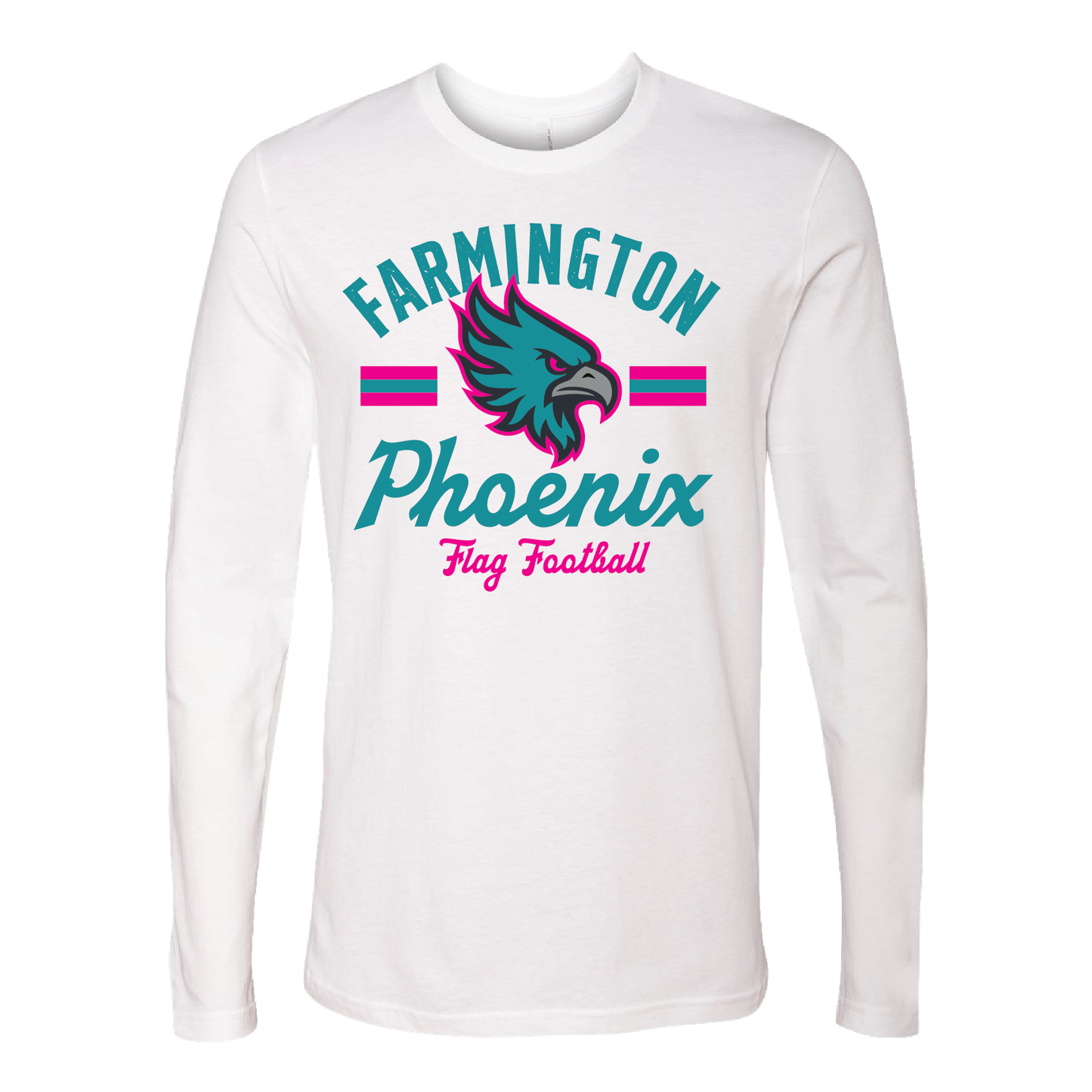 Retro Mascot Farmington Phoenix Flag Football - Mens | Womens Long Sleeve T-shirt