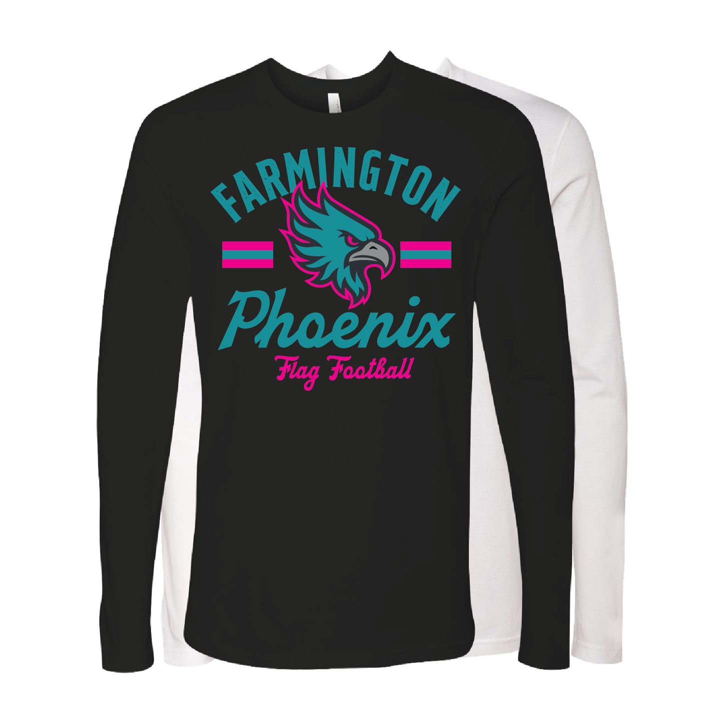 Retro Mascot Farmington Phoenix Flag Football - Mens | Womens Long Sleeve T-shirt