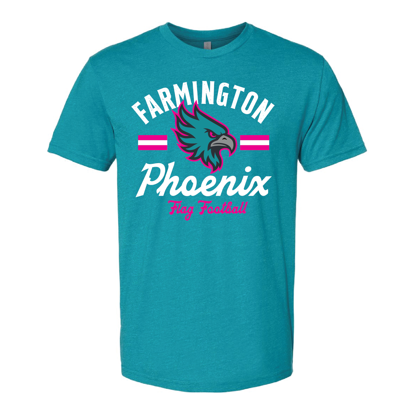 Retro Mascot Farmington Phoenix Flag Football - Mens | Womens | Youth CVC T-Shirt