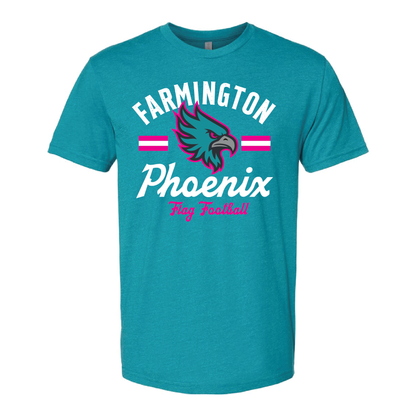 Retro Mascot Farmington Phoenix Flag Football - Mens | Womens | Youth CVC T-Shirt