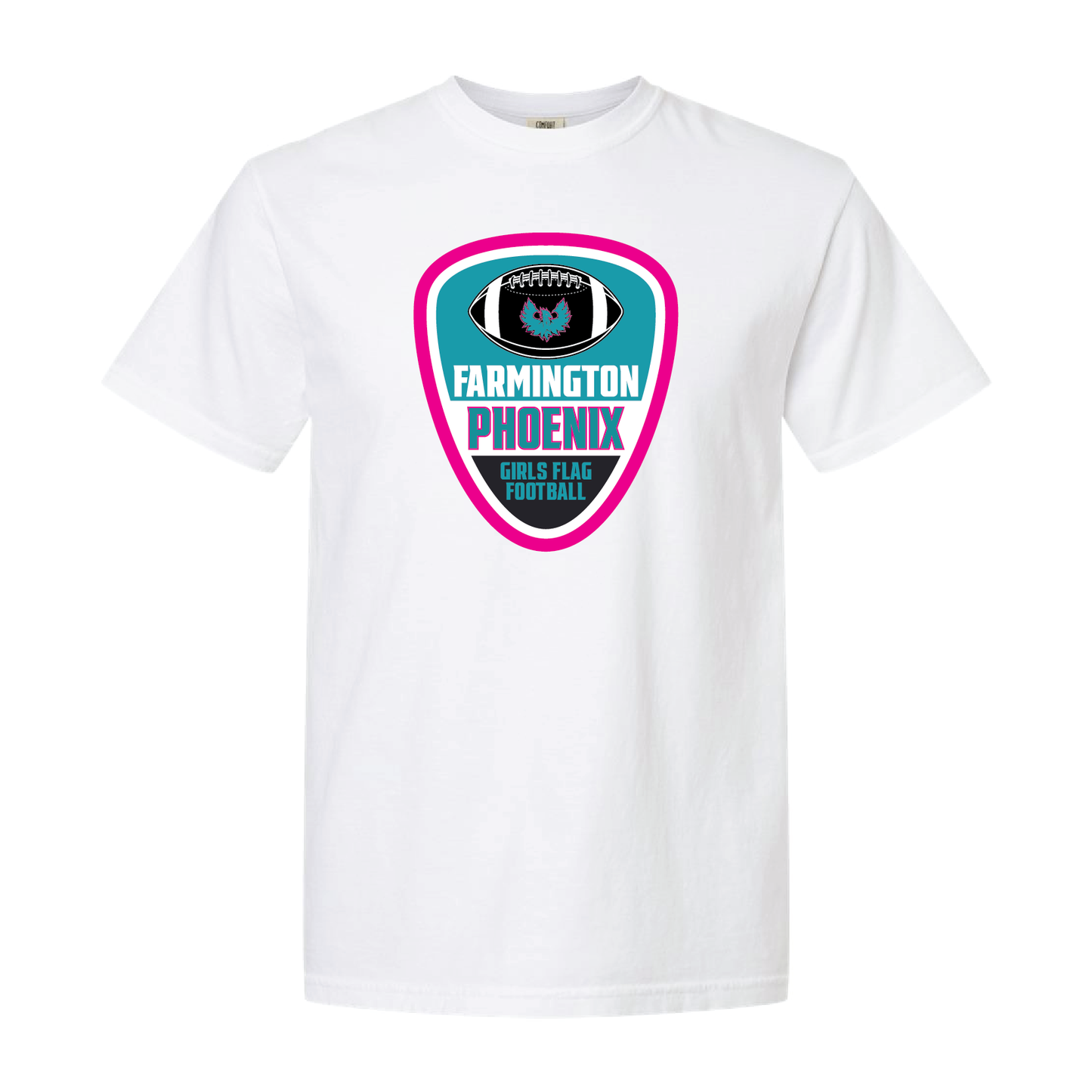 Farmington Phoenix Girls Flag Football  - Mens | Womens Heavy Weight Cotton T-shirt