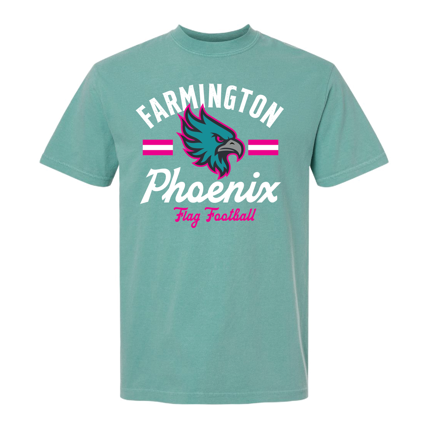 Retro Mascot Farmington Phoenix Flag Football - Mens | Womens Heavy Weight Cotton T-shirt
