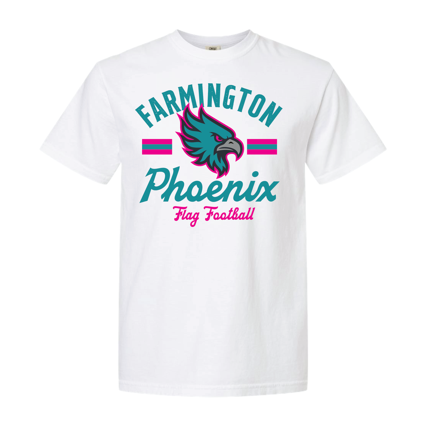 Retro Mascot Farmington Phoenix Flag Football - Mens | Womens Heavy Weight Cotton T-shirt