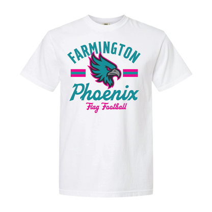 Retro Mascot Farmington Phoenix Flag Football - Mens | Womens Heavy Weight Cotton T-shirt