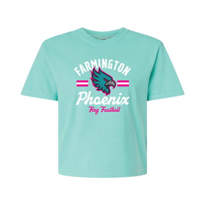 Retro Mascot Farmington Phoenix Flag Football - Mens | Womens Heavy Weight Cotton T-shirt
