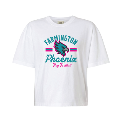 Retro Mascot Farmington Phoenix Flag Football - Mens | Womens Heavy Weight Cotton T-shirt