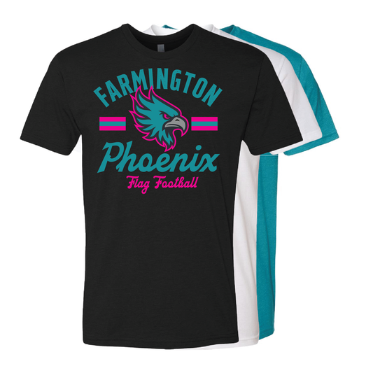 Retro Mascot Farmington Phoenix Flag Football - Mens | Womens | Youth CVC T-Shirt