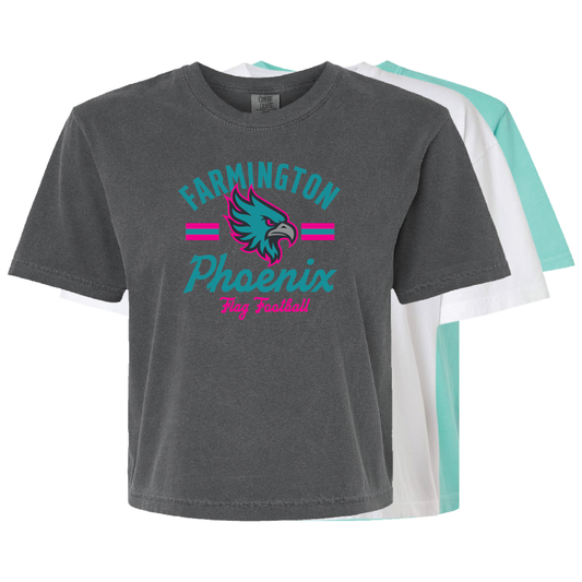 Retro Mascot Farmington Phoenix Flag Football - Mens | Womens Heavy Weight Cotton T-shirt