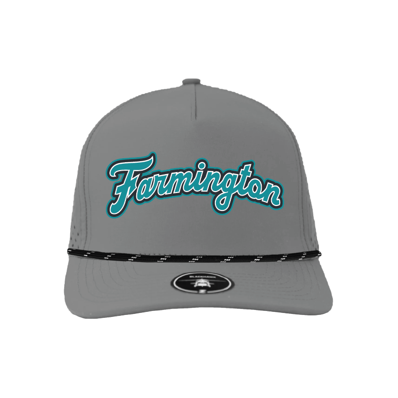 Farmington Script - 5 Panel Perforated Snapback w/ Rope