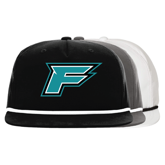 F Logo -  5 Panel High Profile Relaxed Cotton Blend Rope Hat
