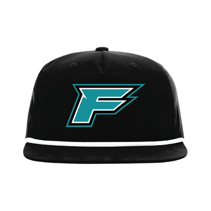 F Logo -  5 Panel High Profile Relaxed Cotton Blend Rope Hat