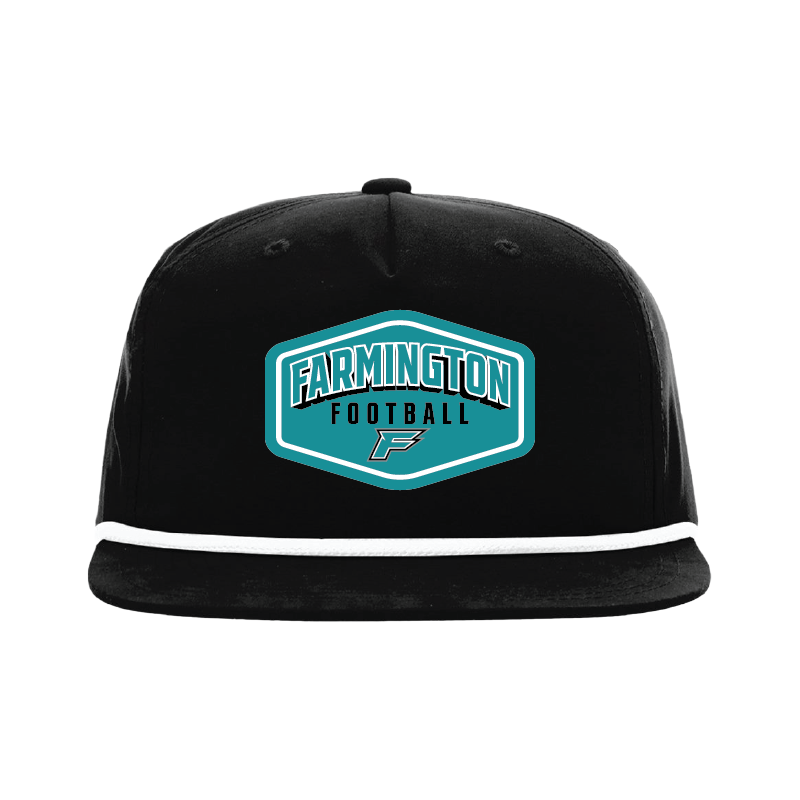Farmington Football Drop Shadow Patch -  5 Panel High Profile Relaxed Cotton Blend Rope Hat