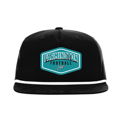 Farmington Football Drop Shadow Patch -  5 Panel High Profile Relaxed Cotton Blend Rope Hat