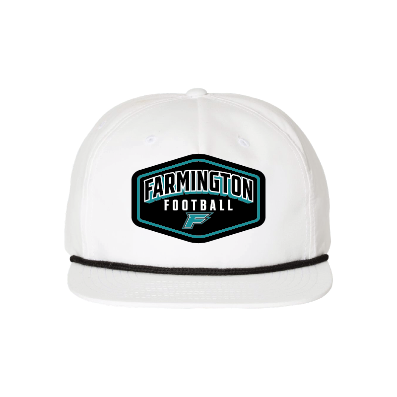 Farmington Football Drop Shadow Patch -  5 Panel High Profile Relaxed Cotton Blend Rope Hat