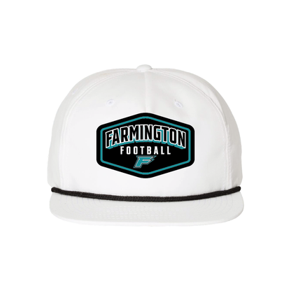 Farmington Football Drop Shadow Patch -  5 Panel High Profile Relaxed Cotton Blend Rope Hat