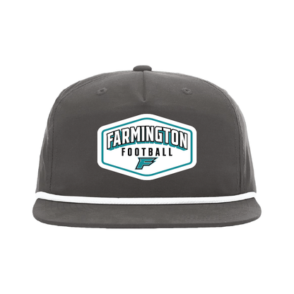 Farmington Football Drop Shadow Patch -  5 Panel High Profile Relaxed Cotton Blend Rope Hat