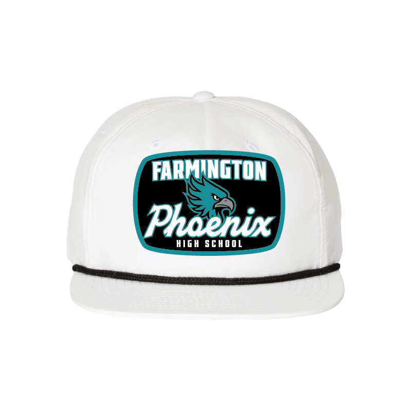 Vintage Farmington Phoenix Football Patch -  5 Panel High Profile Relaxed Cotton Blend Rope Hat